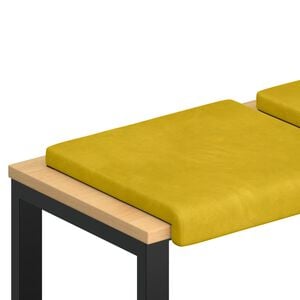 vidaXL Bench Cushion 4 pcs Velvet Yellow Depth 35 cm