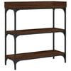 vidaXL Console Table with Shelves Brown Oak 75x30x80 cm