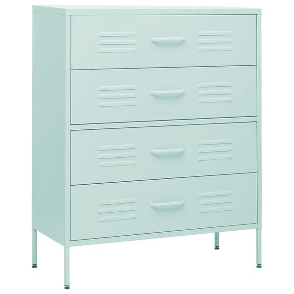 vidaXL Chest of Drawers Mint 80x35x101.5 cm Steel