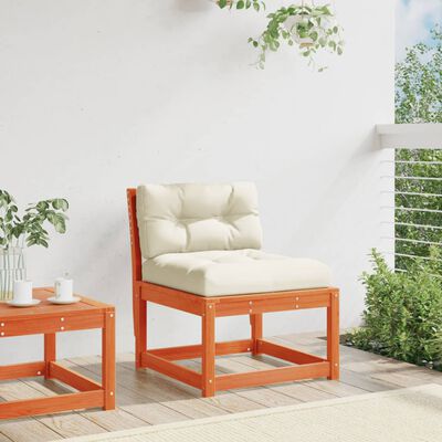 vidaXL Garden Sofa with Cushions Wax Brown Solid Wood Pine