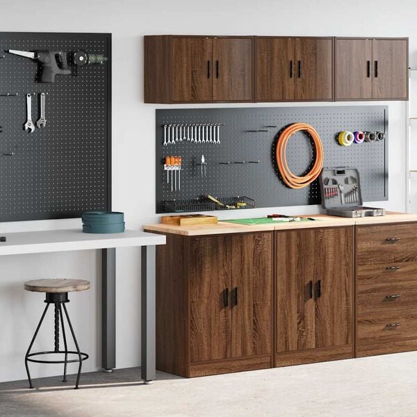 vidaXL Garage Cabinets 2 pcs Brown Oak Engineered Wood