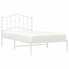 vidaXL Metal Bed Frame without Mattress with Headboard White 100x190cm