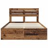 vidaXL Bed Frame with Headboard Old Wood 140 x 190 cm Solid Pine Wood