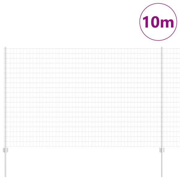 vidaXL Fence with Post Silver 1.6 x 10 m Steel
