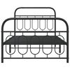 vidaXL Metal Bed Frame without Mattress with Footboard Black 100x190cm