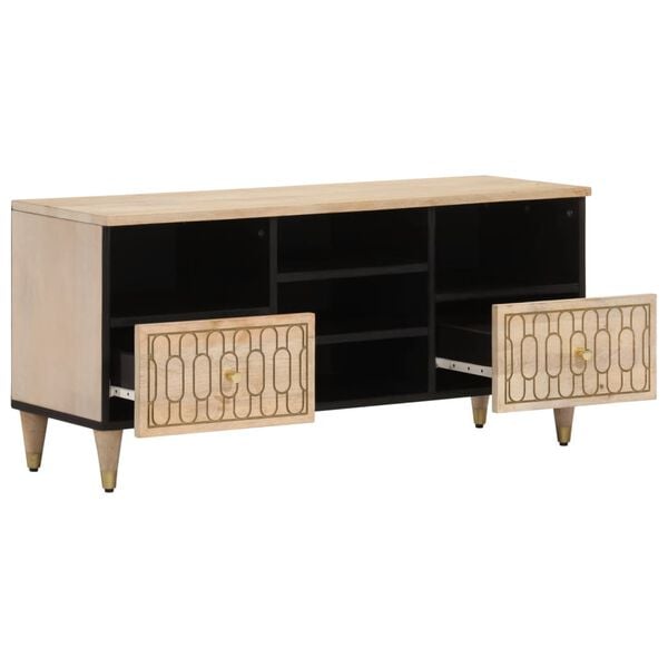 vidaXL TV Cabinet 100x33x46 cm Solid Wood Mango