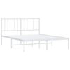 vidaXL Metal Bed Frame without Mattress with Headboard White 140x200cm