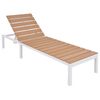 vidaXL Sun Lounger with Table Aluminium WPC and Brown