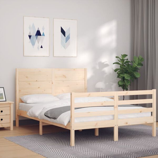 vidaXL Bed Frame without Mattress Double Solid Wood