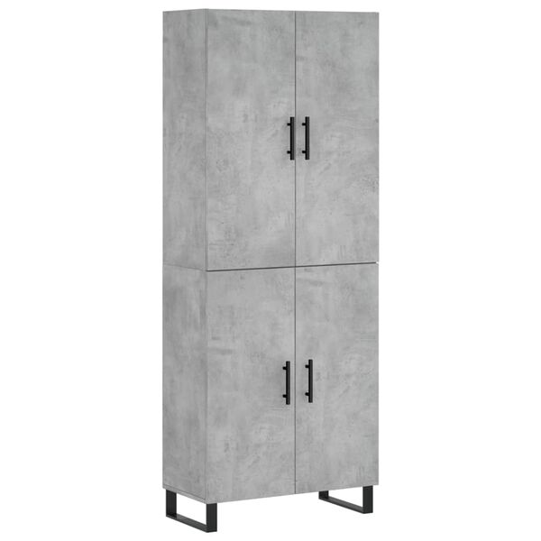 vidaXL Highboard Concrete Grey 69.5x34x180 cm Engineered Wood