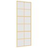 vidaXL Sliding Door Gold 76x205 cm Frosted ESG Glass and Aluminium