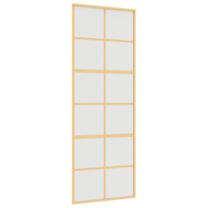 vidaXL Sliding Door Gold 76x205 cm Frosted ESG Glass and Aluminium