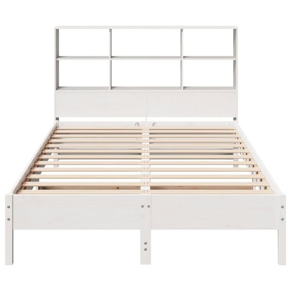 vidaXL Bookcase Bed without Mattress White 140x190 cm Solid Wood Pine