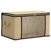 vidaXL Storage Box with Transparent Side Window Cream 60 x 43 x 35 cm