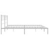 vidaXL Metal Bed Frame without Mattress with Headboard White 193x203cm