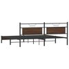 vidaXL Metal Bed Frame without Mattress Brown Oak 193x201 cm