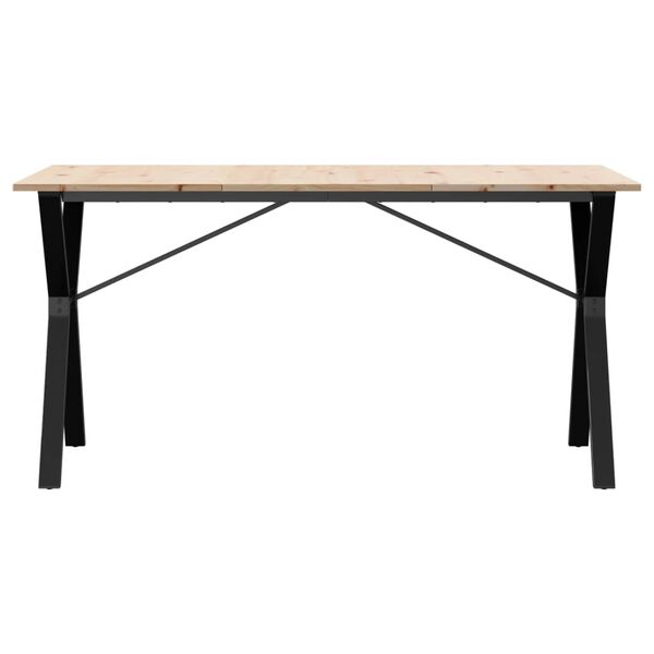 vidaXL Dining Table Y-Frame 160x80x75 cm Solid Wood Pine and Steel