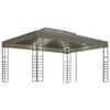 vidaXL Gazebo with LED String Lights 3x4 m Taupe