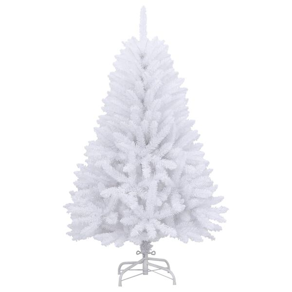 vidaXL Artificial Hinged Christmas Tree with Stand White 150 cm