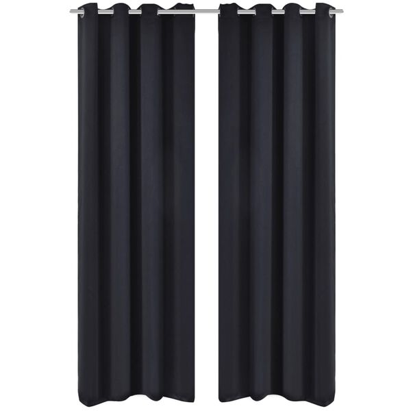 vidaXL Blackout Curtain with Metal Eyelets 270x245 cm Black