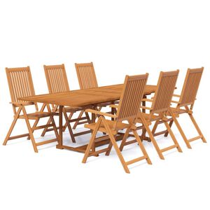 vidaXL 7 Piece Garden Dining Set Solid Wood Acacia 160-240 cm