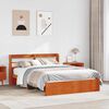 vidaXL Bed Frame with Headboard 2 pcs Wax Brown Solid Pine Wood