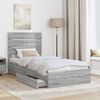 vidaXL Storage Bed with Drawer Grey Sonoma 75 x 190 cm Engineered Wood