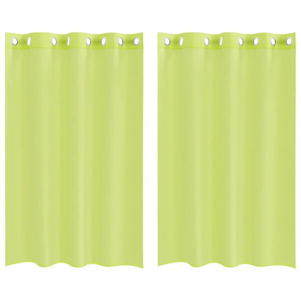 vidaXL Voile Curtains with Grommets 2 pcs Apple Green 140x175 cm