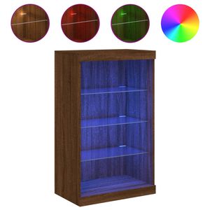vidaXL Sideboard with LED Lights Brown Oak 60.5x37x100 cm