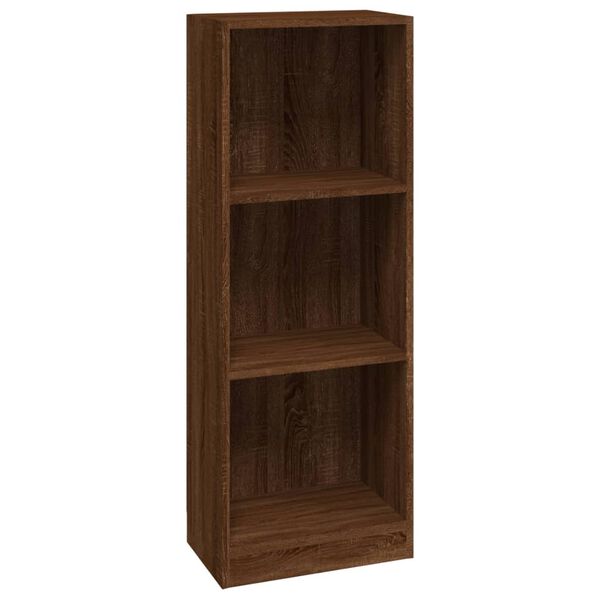 vidaXL 3-Tier Book Cabinet Brown Oak 40x24x109 cm Engineered Wood