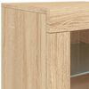 vidaXL Sideboard with LED Lights Sonoma Oak 142.5x37x67 cm