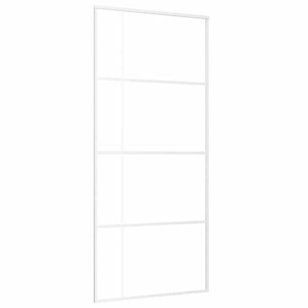 vidaXL Sliding Door ESG Glass and Aluminium 90x205 cm White