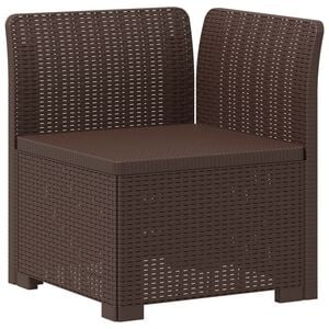 vidaXL 1-Seater Garden Sofa Rattan Look PP Brown