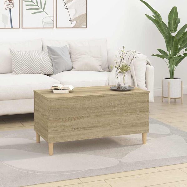 vidaXL Coffee Table Sonoma Oak 90x44.5x45 cm Engineered Wood