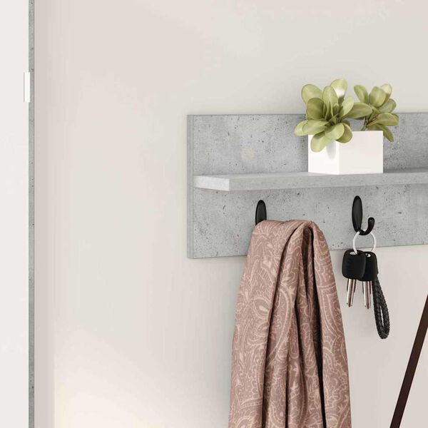 vidaXL Wall-Mounted Coat Rack Concrete Grey 80 x 10.5 x 18 cm