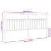vidaXL Metal Replace Headboard White 200 cm