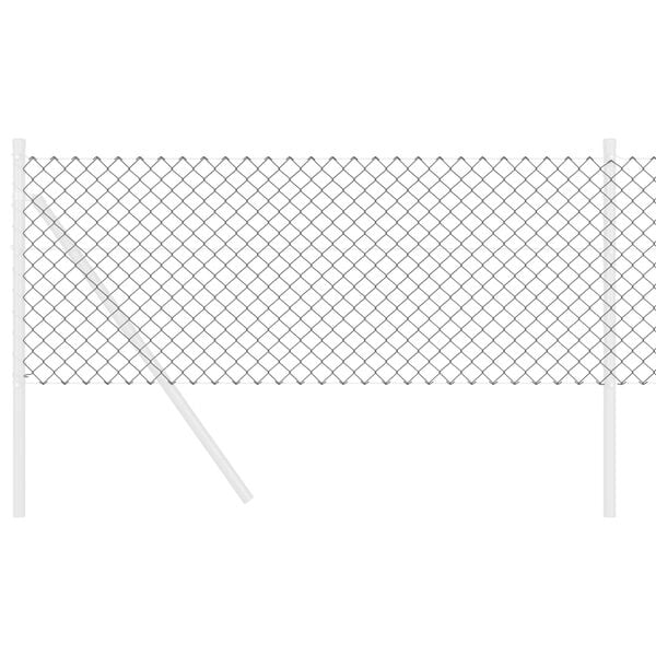 vidaXL Chain Link Fence Grey 25 x 0.4 m Steel