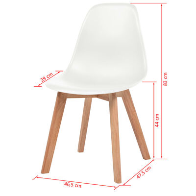 vidaXL Dining Chairs 6 pcs White Plastic