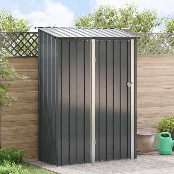 vidaXL Garden Sheds Anthracite 140.5 x 74 x 200 cm Metal