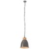 vidaXL Industrial Hanging Lamp Grey Iron & Solid Wood 23 cm E27