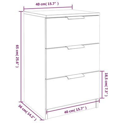 vidaXL Bedside Cabinets 2 pcs Sonoma Oak 40x36x65 cm