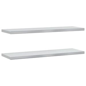 vidaXL Wall Shelves 2 pcs 100x30 cm Silver Stainless Steel