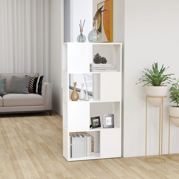 vidaXL Book Cabinet Room Divider White 60x24x124.5 cm Engineered Wood