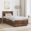vidaXL Bed Frame with Headboard Smoked Oak 70 x 190 cm Engineered Wood
