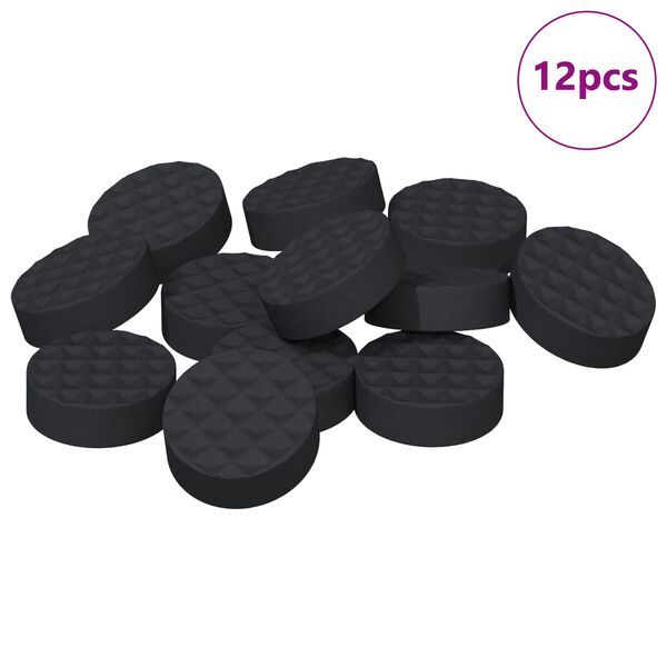 vidaXL Furniture Feet Pads 12 pcs Black &Oslash; 14 x 4 mm EVA