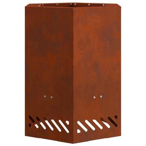 vidaXL Smokeless Fire Pit Brown 38 x 38 x 51 cm Weathering Steel