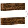 vidaXL TV Wall Cabinet with LED Lights Smoked Oak 140x31x38 cm