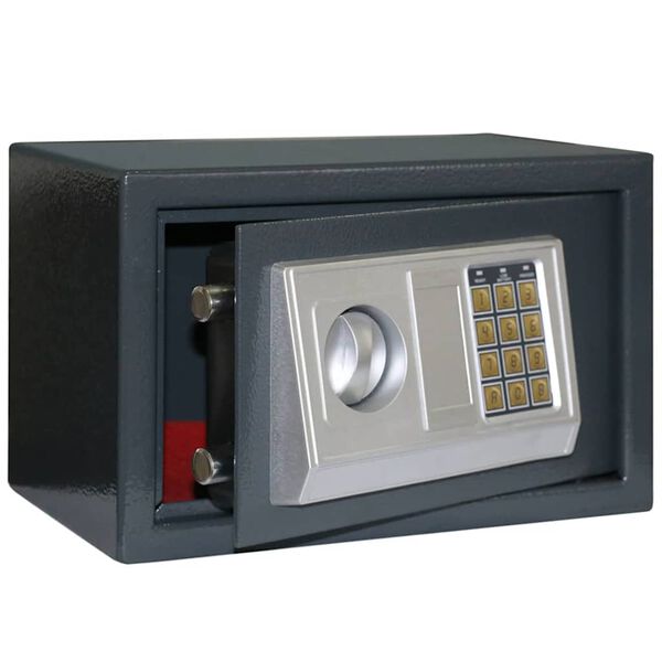 vidaXL Digital Safe with Lock Dark grey 31 x 20 x 20 cm Steel