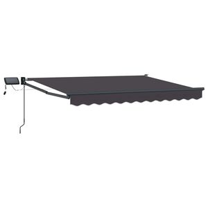 vidaXL Manual Retractable Awning with LEDs Anthracite 3.5 x 2 m