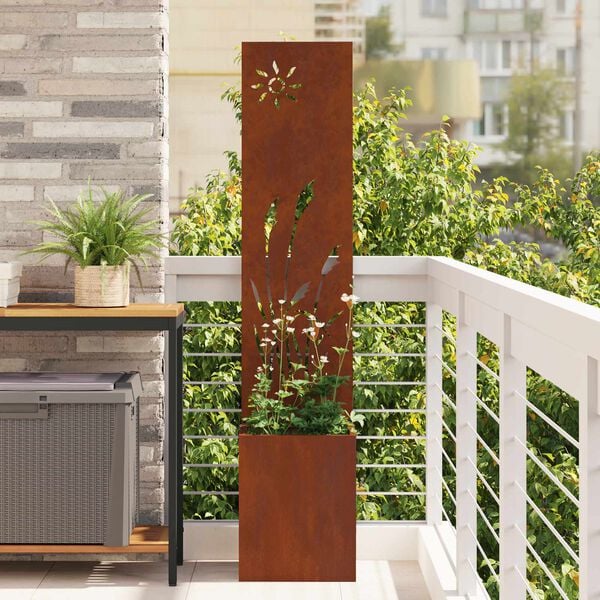 vidaXL Garden Privacy Screen Rusty 32 x 140 cm Weathering steel